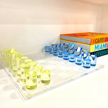Neon Lucite Chess Set